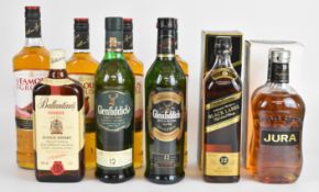Nine bottles of Scotch Whisky to include Jura 10 Years 40% 70cl, Glenfiddich Special Reserve 40%