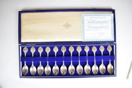 David Cornell for John Pinches cased set of twelve zodiac hallmarked silver spoons, London 1971,