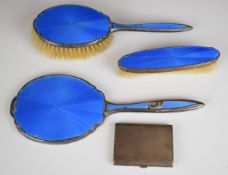 Art Deco hallmarked silver cigarette case with engine turned decoration, Birmingham 1932, maker Kemp