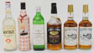 Six bottles of mixed spirits to include Southern Comfort Whisky Liqueur 75cl, Famous Grouse Scotch