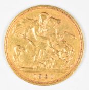 1901 Queen Victoria gold half sovereign