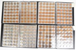 Four coin albums with British pre-decimal coinage including silver threepences to half crowns, Queen