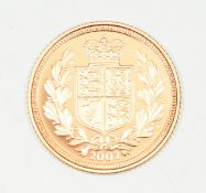 Royal Mint 2002 Queen Elizabeth II limited edition (1/10,500) proof gold half sovereign, with