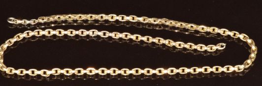 A 9ct gold chain (no clasp), 7.5g, 37cm