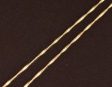 A yellow metal chain marked 14ktp, 1.9g, 52cm