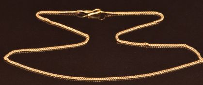 A yellow metal curb link chain, 48cm (tests 20-22k gold), 9.3g