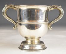 George V hallmarked silver twin handled trophy cup, Birmingham 1922, maker William Neale & Son
