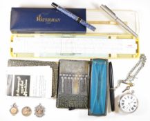 Hallmarked silver Fattorini pocket watch, hallmarked silver fob, graduated silver plated chain,