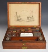 Robertson & Company, Long Acre, London mahogany cased artist's travelling watercolour set, with