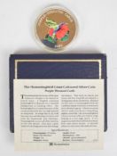 Westminster Coins 1995 .999 silver proof 5oz coin purple throated carib, in case