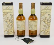 Two bottles of Talisker 10 year old Isle of Skye Single Malt Scotch Whisky, 45.8% vol, 70cl, both in