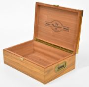 Havanas Habanos cigar humidor with name to inside of lid and campaign style brass handles, length