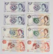 Eight Isle of Man J. Cashen and P.M. Shimmin banknotes, including Cashen £1, £5, £10 and £20, two