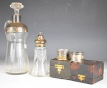 Hallmarked silver mounted cut glass decanter, London 1913, maker's mark indistinct, height 26cm,