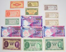 Thirteen Government of Hong Kong banknotes including 1936, 1949 and 1959 $1 notes and 1941 issue