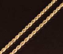 A 9ct gold rope twist necklace, 9g, 45cm