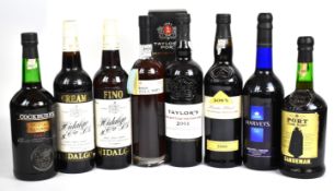 Eight bottles of Port and Sherry to include Taylor's, Warre's, Dow's and Cockburn's, the majority