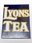 A reproduction Lyons tea metal sign,