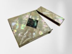 A Victorian mother of pearl card case