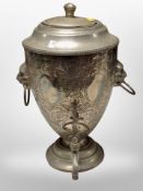 A silver plated samovar,