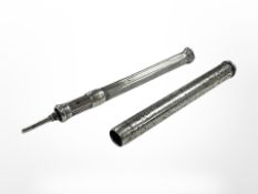 Two antique silver propelling pencils (2)
