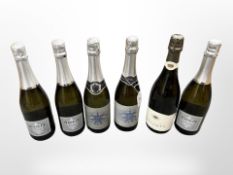 Six bottles of Pinot Grigio, Prosecco, Cloudy Bay etc.