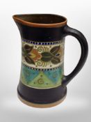 A large Dutch Gouda pottery vase,