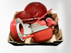 A group of early 20th century Danish enamelled kitchen ware