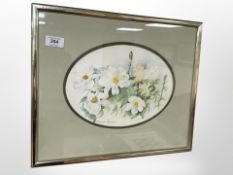 Margaret Adamson : Still life of flowers, watercolour,