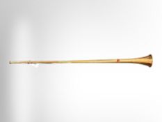 A copper and brass hunting horn,