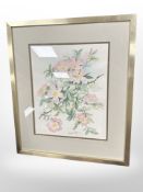 Margaret Adamson : Still life of flowers, watercolour,