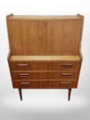 A 1970's Danish teak fall front bureau,