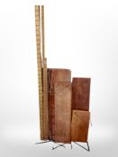 A 1970's Danish teak modular shelving unit (dismantled) , largest shelves are 88 cm wide.