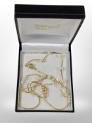 A pearl necklace and bracelet