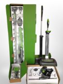 A group of G-tech and hand held vacuum cleaners,