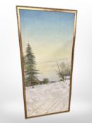 Danish School : Rural homestead in winter, oil on canvas,