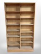A 20th century Danish oak open bookcase,
