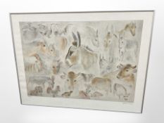 * Poulson : Farm animals, limited edition colour print, signed in pencil, 553/600,