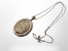 An old silver locket on chain