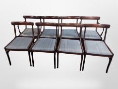 A set of eight Danish teak dining chairs designed by Ole Wanscher