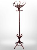 A bentwood hat and coat stand