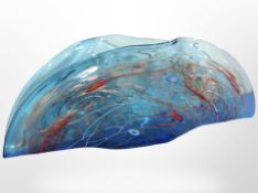 A vizglass art glass vase, width 60cm.