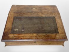 A Victorian inlaid walnut writing slope.