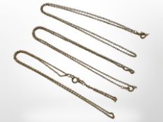 Three gold plated chains