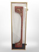 A Chinese carved and gilt panel mounted in gilt frame,