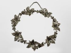 A silver marcasite bracelet