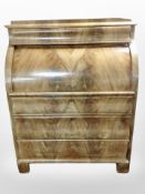 A 19th century Danish mahogany cylinder front writing bureau,