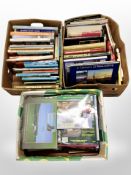 Three boxes of books relating to trains