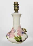 A Moorcroft ceramic table lamp, height 25 cm.