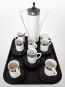A fifteen piece Portmeirion Greek key pattern coffee service